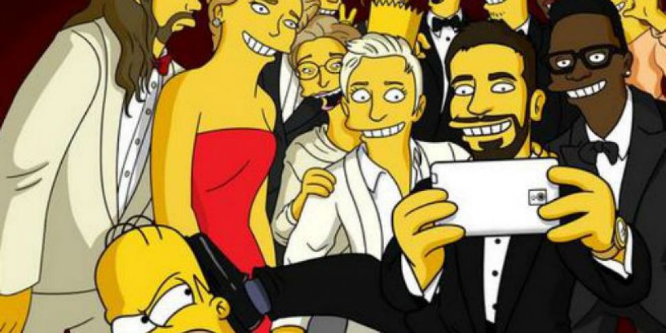 Simpsons recreate Oscar selfie...