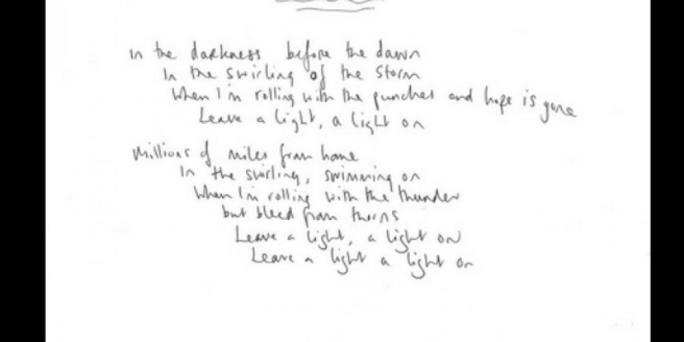 Handwritten Coldplay Lyrics Fo...