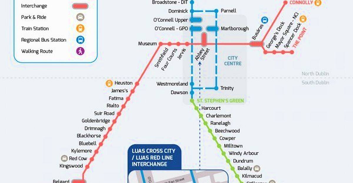 Here Is The New Look Luas Map With All Lines Joined Up | www.98fm.com