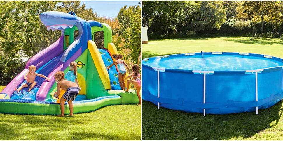 bouncy castle pool water slide