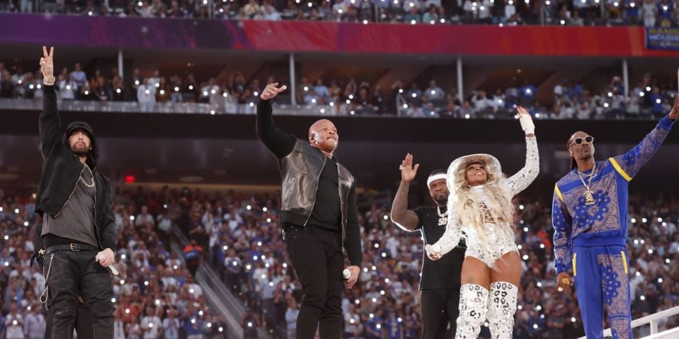 Hip hop royalty take to the stage for the Super Bowl half-time show