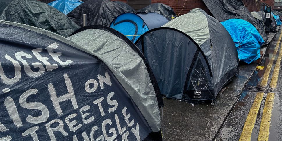 Asylum Seekers Pitch Tents In...