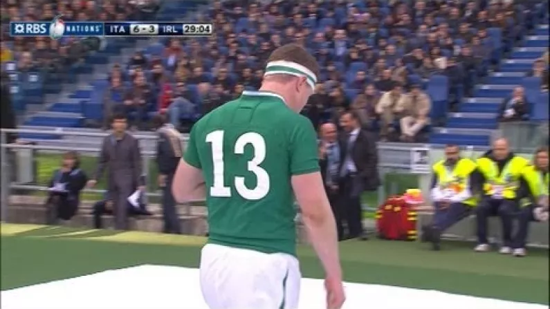 Video: Brian O'Driscoll's Yellow Card For Stamping.