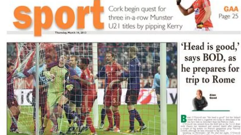 Brian O'Driscoll Related Headline Fail In The Irish Examiner.