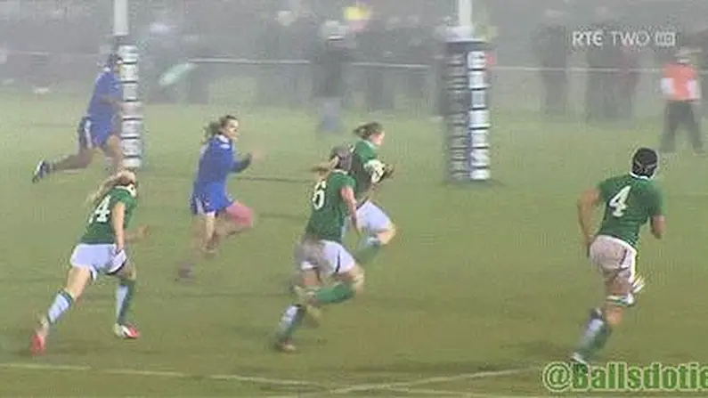 The Best Try From The Irish Women's Championship Sealing Win Over France (GIF).