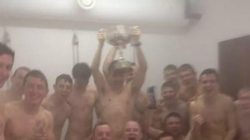 The Trend Of Nudity In Irish Sport Continues With IT Carlow's CFAI Cup Win Celebrations.