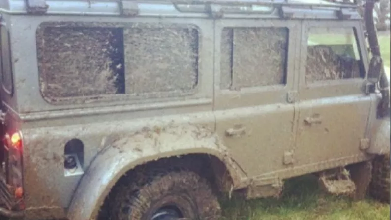 Before And After Of Cian Healy's Jeep After An Afternoon Of Off-Roading