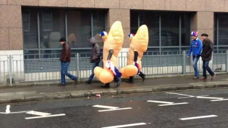 Picture: Two French Fans Dressed As Croissants In Dublin.