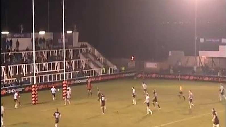 The Ball Hit Both Posts And The Crossbar During A Newcastle Try On Friday Night.