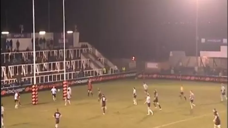 The Ball Hit Both Posts And The Crossbar During A Newcastle Try On Friday Night.