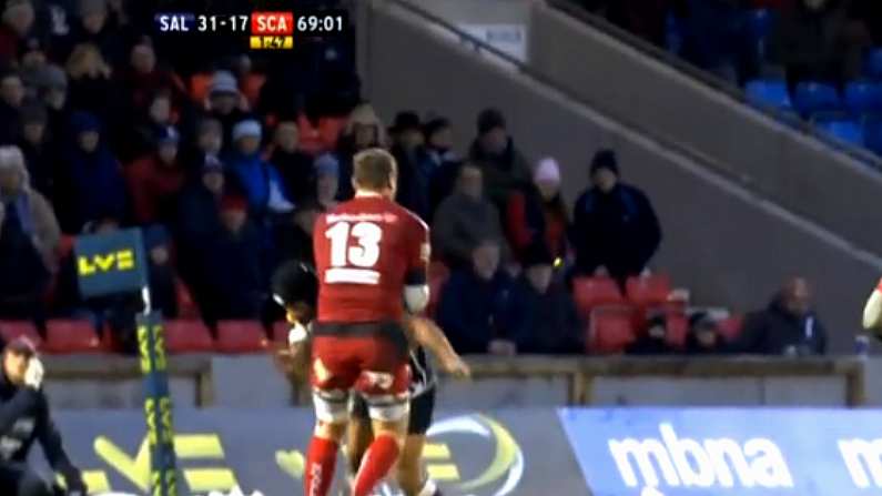 Big Hit By Former Munster Player Sam Tuitupou Against Scarlets.