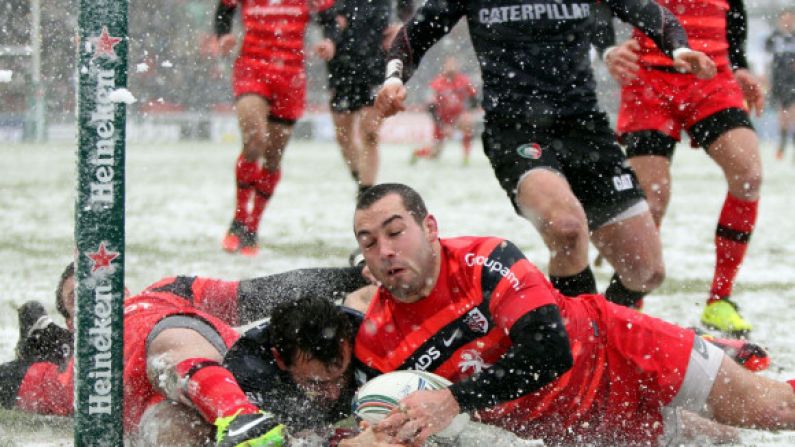 Leicester and Toulouse Play Hide The Ball In The Snow