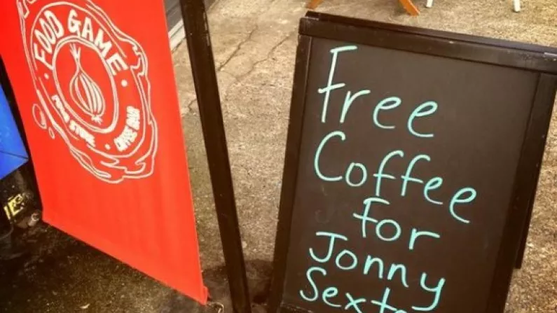 "Free Coffee For Jonny Sexton"