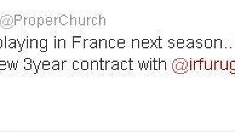 Cian Healy's Tweet Saying He's Going To France...No Wait He's Staying With Leinster