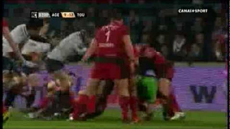 French Rugby Referee Gets Knocked Over by An on Rushing Giant Samoan