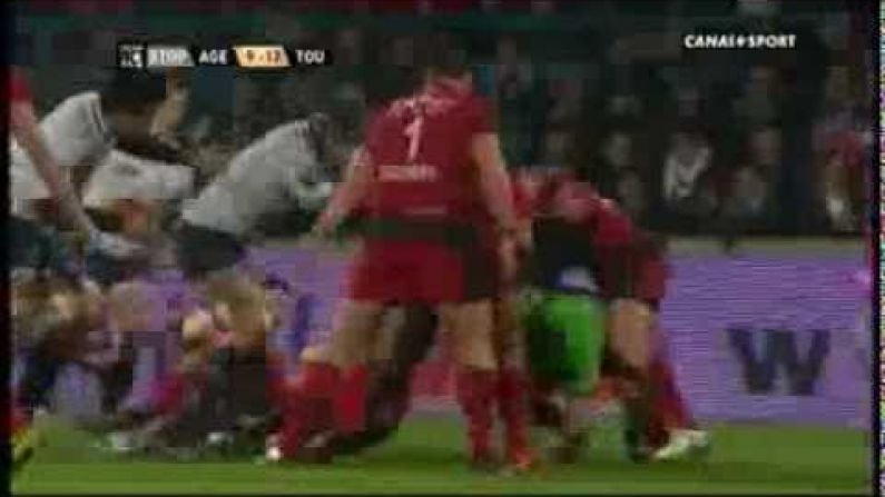 French Rugby Referee Gets Knocked Over by An on Rushing Giant Samoan