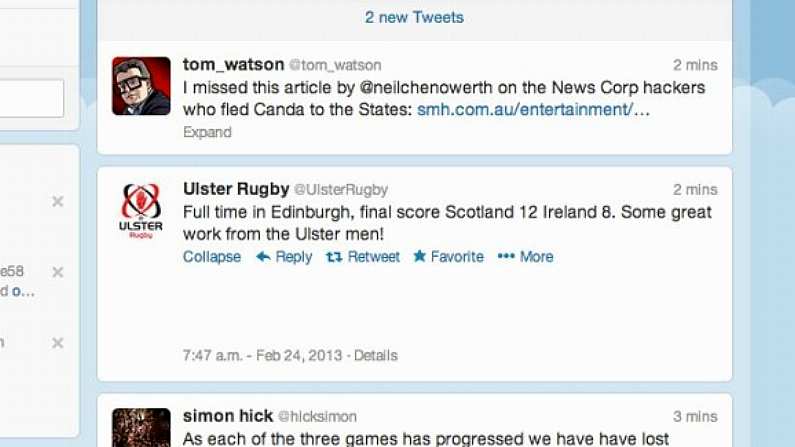 At Least The Ulster Rugby Twitter Account Was Feeling Positive After Ireland Lost To Scotland