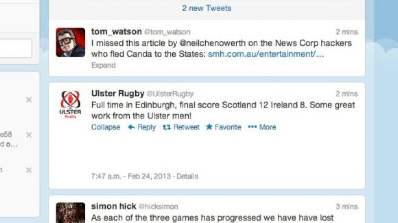 At Least The Ulster Rugby Twitter Account Was Feeling Positive After Ireland Lost To Scotland