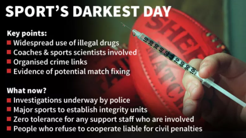 Australian Sport's "Darkest Day" - Report On Widespread Use Of Performance Enhancing Drugs