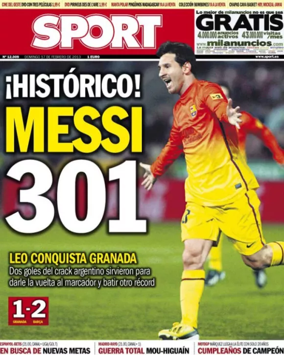 Messi 301 - The 301st goal and stats on the other 300 Barca goals