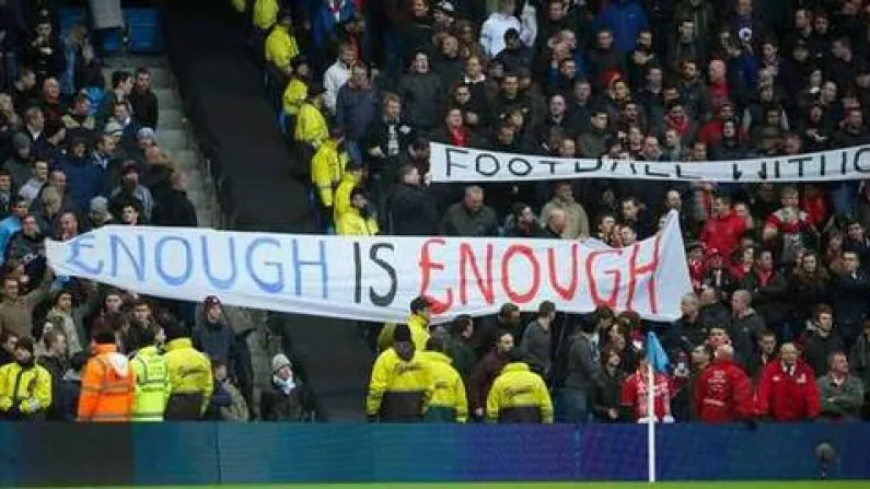 The '£nough Is £nough' Banner At The Etihad Today
