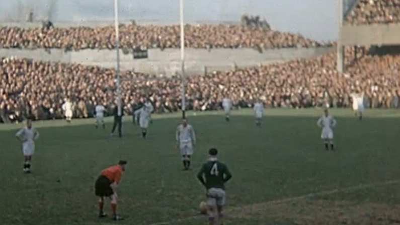 Five Colour GIFs From Ireland vs England In A 1951 Five Nations Game.