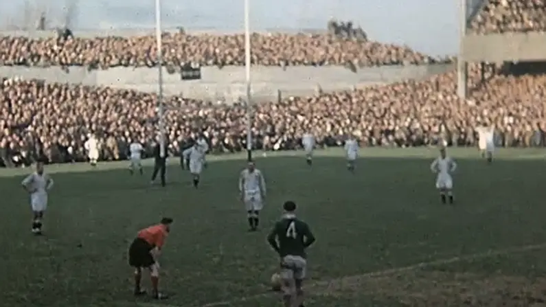Five Colour GIFs From Ireland vs England In A 1951 Five Nations Game.