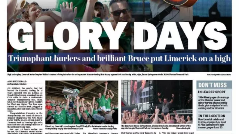Great Front Page For The Limerick Leader Weekend Edition