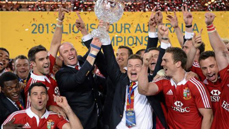 Picture - Paul O'Connell And Brian O'Driscoll Lift The Trophy Together