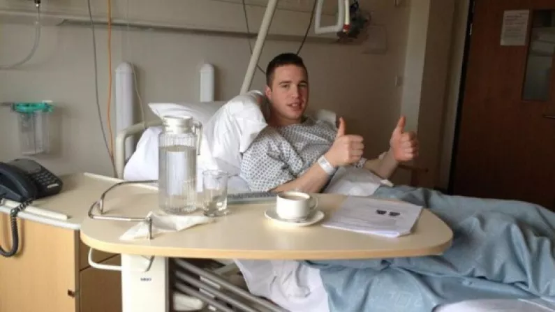Thumbs Up From Colm O'Neill After Cruciate Ligament Surgery.