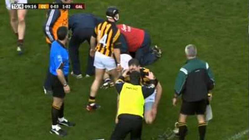 There Was A Horrible Looking Clash Of Heads During Yesterday's National Hurling League Semi-Final