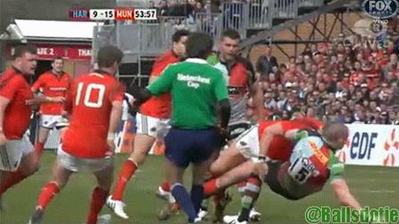 GIF: Brilliant Crunching Tackle From Munster's James Downey