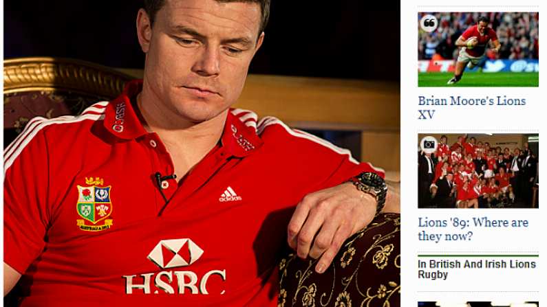 Brian O'Driscoll Looking Sullenly Into His Laptop On The Daily Telegraph Website