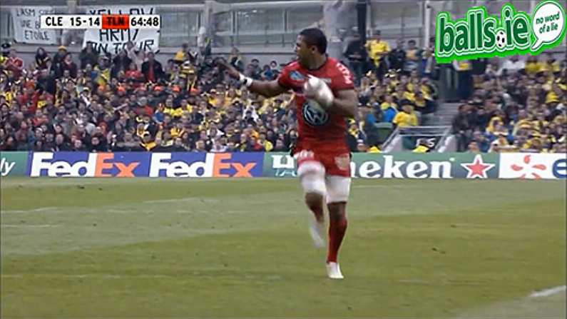 GIF: Delon Armitage Out Chris Ashton's Chris Ashton In The Heineken Cup Final.