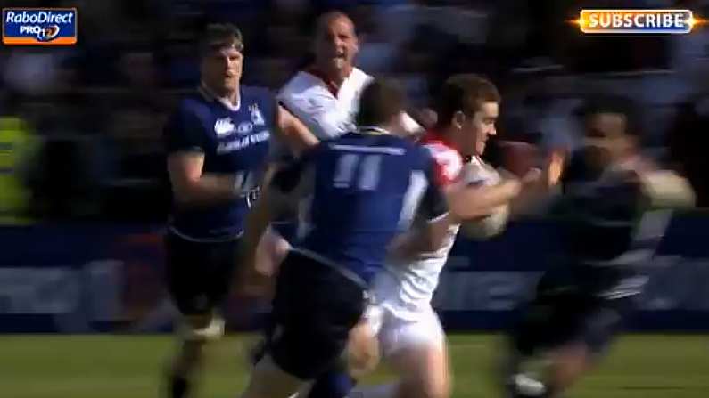 GIF: Isa Nacewa With A Horse Collar On Paddy Jackson.