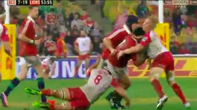 Nasty Clash Of Heads In The Lions And Reds Game (GIF)