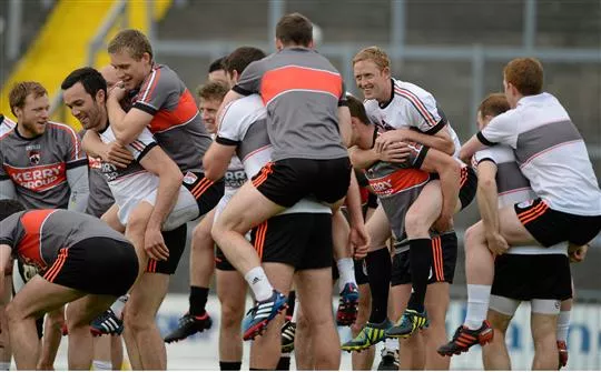 Kerry footballers training