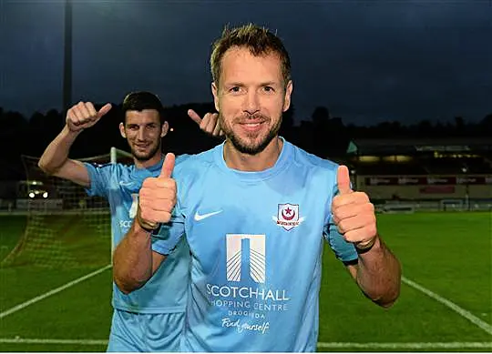 Fabio O'Brien scored a hat trick in the Brandywell to help Drogheda knock out Derry this month - Oliver McVeigh / SPORTSFILE