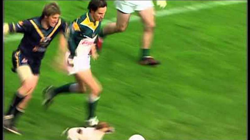 Fenton Invades Croke Park During An International Rules Match