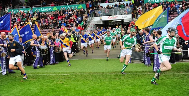 INTERNATIONAL HURLING FESTIVAL: Pictured at the finals day of the Aer Lingus in partnership with Etihad Airways  International Hurling Festival in Pearse Stadium on Saturday last was Kilburn Gaels and St Gabriels take to the field to play in the Division 1 Final.Photo: Boyd Challenger