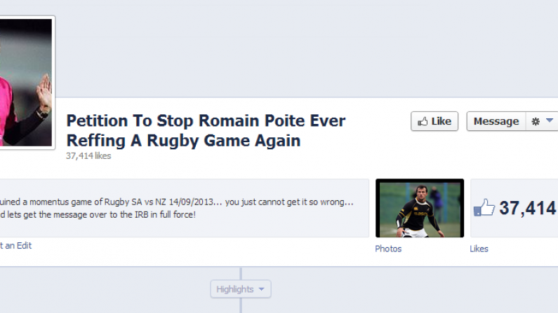 Facebook Petition To Stop Roman Poite Ever Reffing A Game Again Has 37,000 Likes In 24 Hours