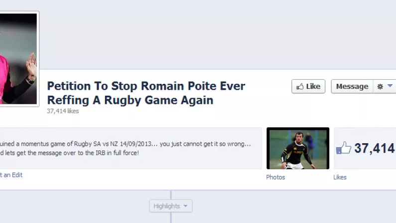 Facebook Petition To Stop Roman Poite Ever Reffing A Game Again Has 37,000 Likes In 24 Hours
