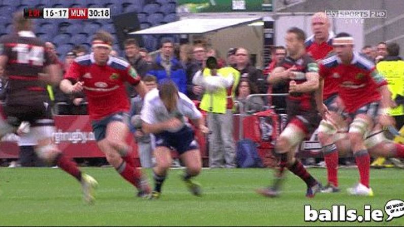 GIF: Ref Gets Into The Thick Of The Action During Edinburgh Vs Munster