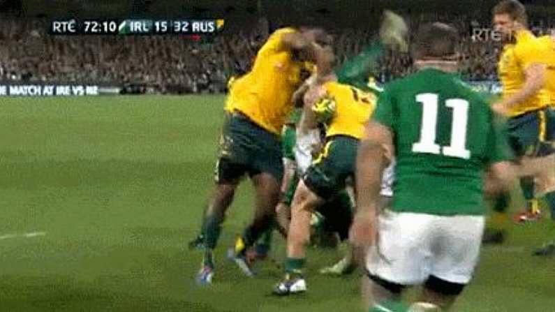 GIF: Kuridrani's Red Card Tackle On Peter O'Mahony