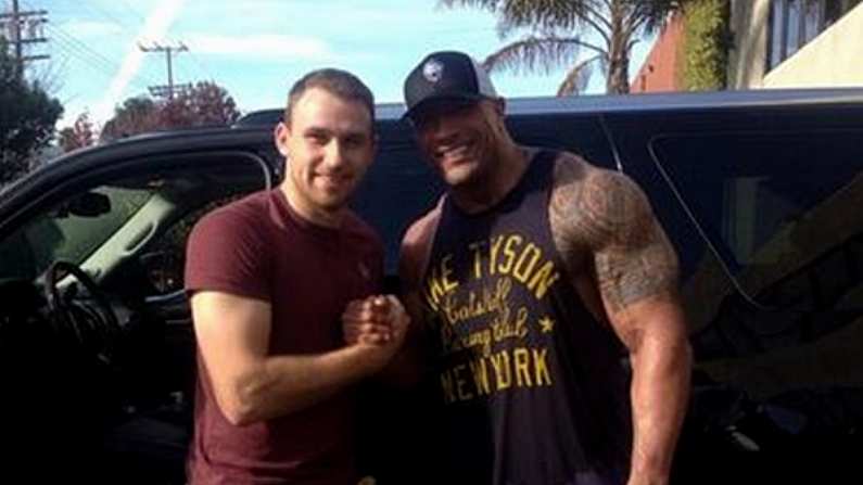 The Rock Met One Very Exited ex-Gaelic Footballer Today