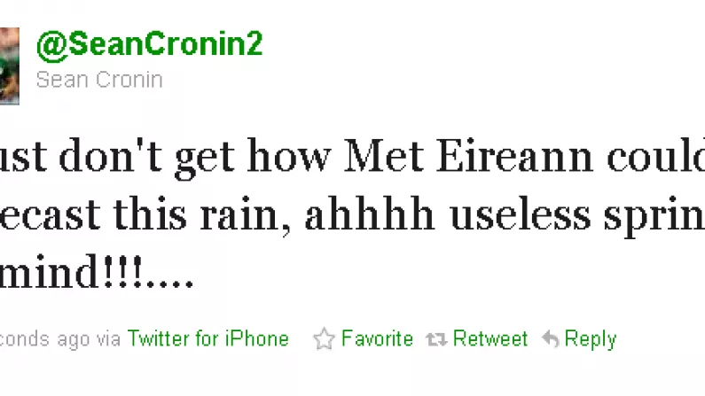 Sean Cronin Hits Out At Met Eireann Over Floods