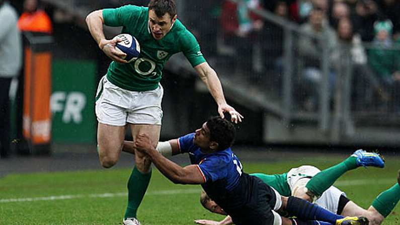 Tommy Bowe Gets A Rugby Ball In The Head