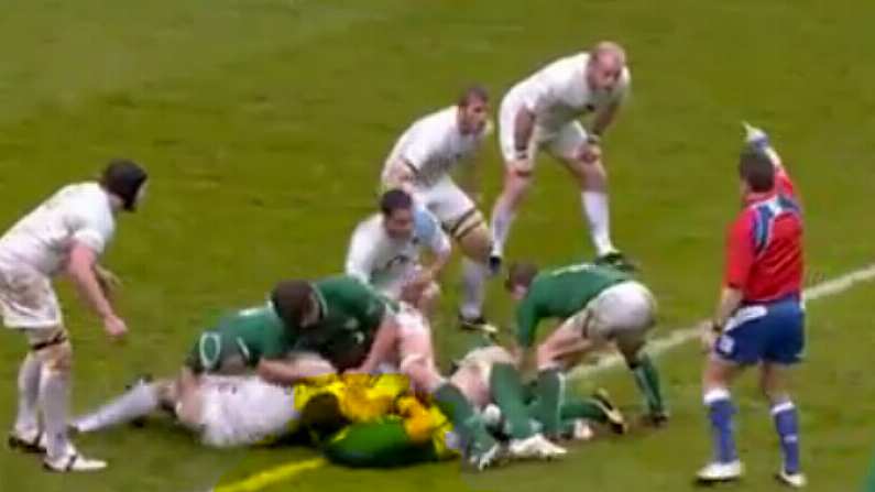 The Moment When Stephen Ferris Was Allegedly Bitten By An English Player