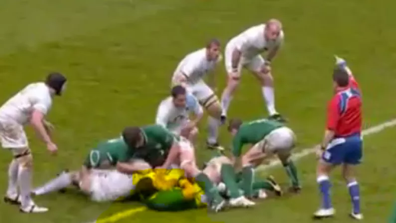 The Moment When Stephen Ferris Was Allegedly Bitten By An English Player