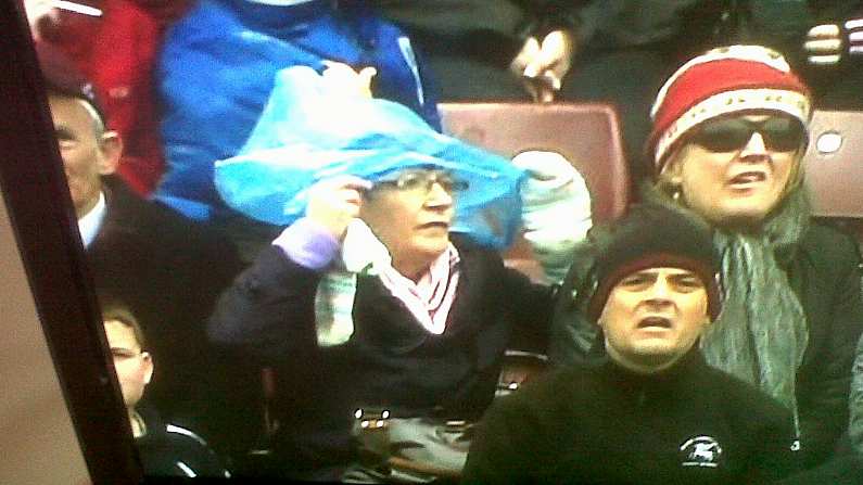 The Only Hat A Woman Should Wear At A Rainy Galway/Kildare Match